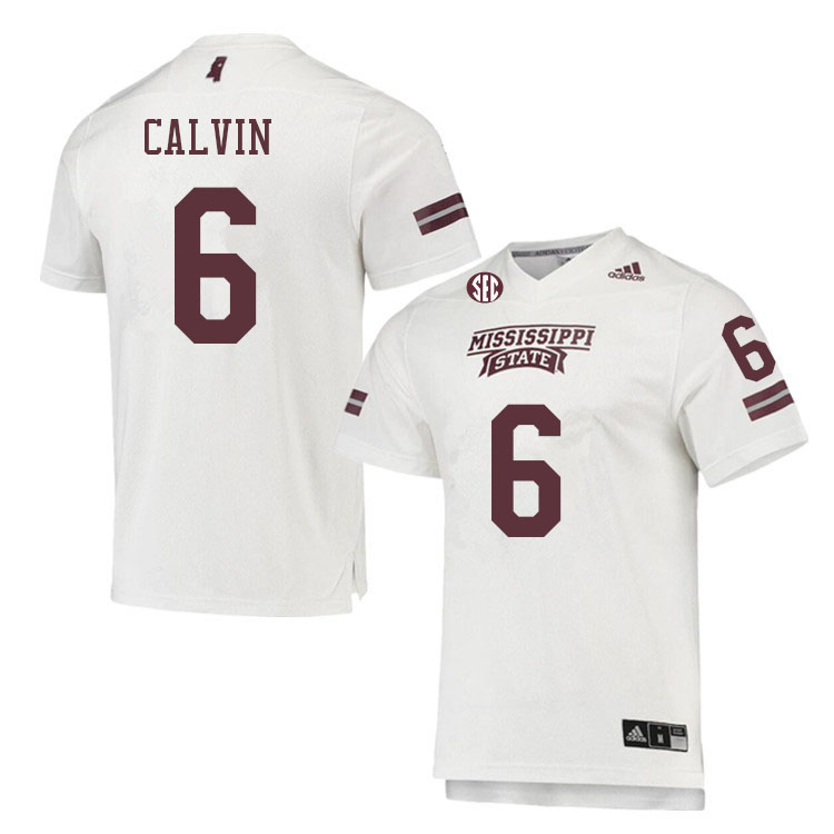 Men #6 Jamire Calvin Mississippi State Bulldogs College Football Jerseys Sale-White